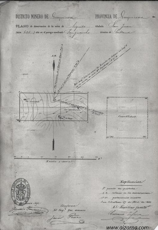 Plano  honetan San Juan meategiaren kokapena ikusten da. 