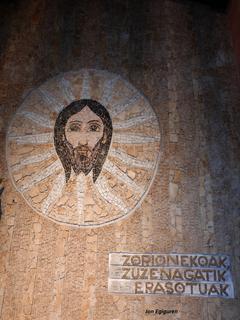  Santa Engrazia ermitako mosaikoa Jesukristo irudikatuz.