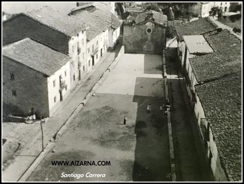 Zz-Vista de  Aizarna desde el campanario de la Iglesia. ao 1945 Aizarnako plaza 1945 urtean