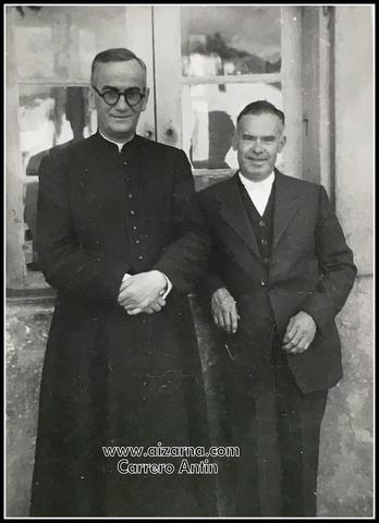 Zz- D. Ignacio Izueta, Sacerdote, con Flix Iruretagoyena.  D. Ignacio Izueta, Apaiza  eta  Flix Iruretagoyena.(1946)