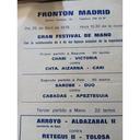   Gloria Agirre txikita de Aizarna, Madrid  frontoiko egitarauan. Argazkia, Pelota a mano Madrid orri digitaletik jasota dago.