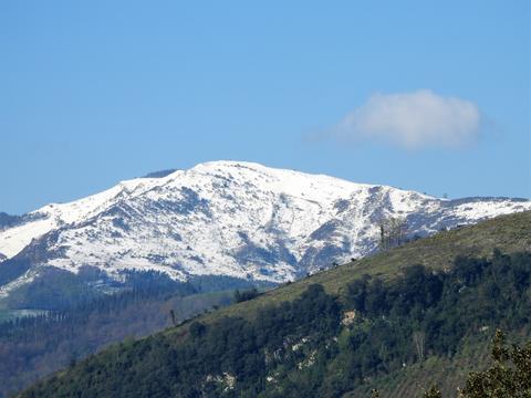  Ez da  ohikoa,  apirileko lehen egunetan mendi gailurrak zuritzea, baina aurten inguruko mendi gailurrak elurtuta ikusi ditugu.  Hau gutxi izanik izotza ere egin du, eskerrak  zuhaitzak ez dauden oraindik asko loratuta. ( Argazkian Izazpi inguruko gailur bat ikusten da )( 4/ 04/ 2022 )