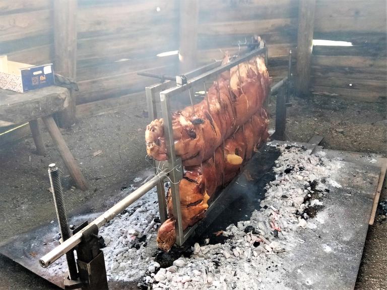 Izurritea dela eta bi urte geldirik egon arren, urtero bezala San Martin eguneko  ohiturari  jarraitu egiten diegu  Aizarnan. Aranburu landetxeko Migel Angelek burruntzian erretako txerria jateko aukera jarri zuen  igandean . Bejondeiola   ( 2 )