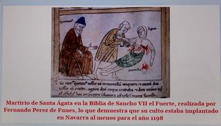 Nafarroako Erresuman, Santxo VII garren garaiko irudi honek ondo erakusten du aspaldiko debozioa duela Santa honek gure artean.