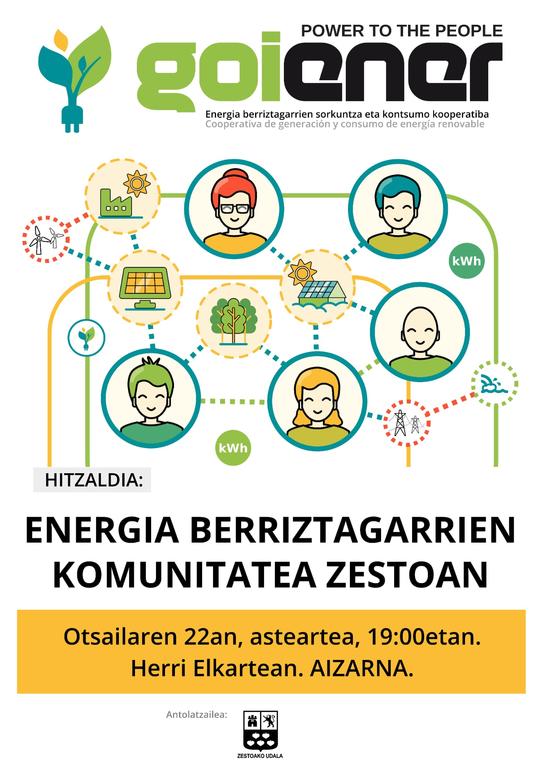 Energia berriztagarriak erabiltzeko aukerak sortzen.