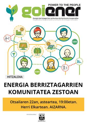 Energia berriztagarriak erabiltzeko aukerak sortzen.